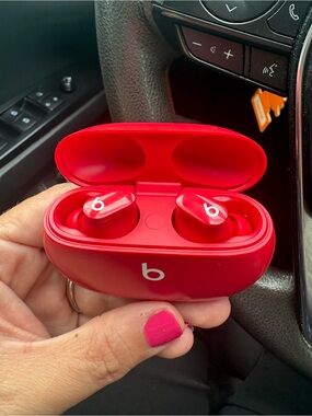 Beats by Dre Red True Wireless Earbuds with Charging Case